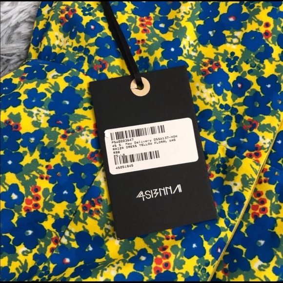 Anthropologie NWT 4SI3NNIA Raiza Yellow Floral Mini Dress NEW - Picture 3 of 5